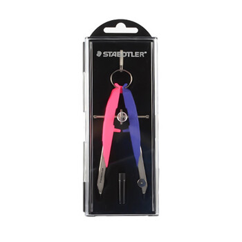 施德楼（STAEDTLER）中车圆规 精准锁距工程绘图工具套装 金属机械制图学生考试用铅芯款圆规-粉紫色55600-N2