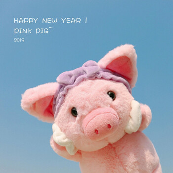 猫乐鱼ins可爱少女心粉扑猪臭美猪猪公仔玩偶毛绒玩具生日礼物布娃娃