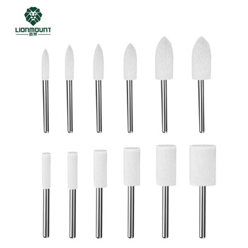 雷蒙羊毛抛光磨头玉石玻璃镜面轮电磨头软羊毛球电磨机配件12支装