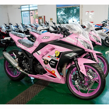 机车地平线公路趴赛双缸水冷可上牌粉色法拉利国三150cc宗申机器不