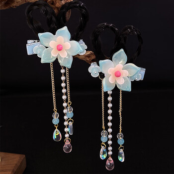 汉服头饰女童中国风花朵发卡女宝宝古风吊坠发饰儿童古装公主发夹 6