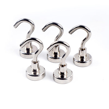 得印磁铁挂钩 强磁无痕挂钩3505钕铁硼强力磁性吸盘挂钩吸铁石 E16免打孔永磁磁钩粘钩5支装