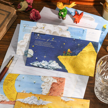 佳茉小王子信封信纸套装浪漫情书ins信笺文艺高级感生日礼物送男女友老师同学4款装新年情人节礼物