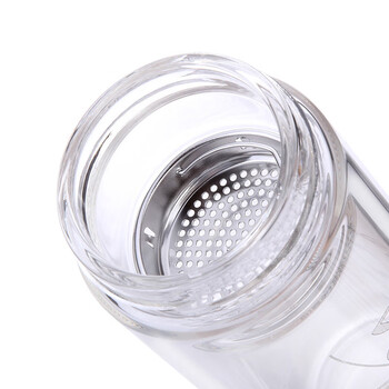 富光双层玻璃杯 高硼硅玻璃泡茶杯子 茶水分离杯 带茶隔商务水杯男士