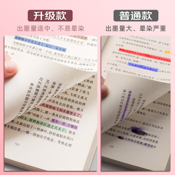 简繁6色双头荧光笔考试复习划重点标记笔 彩色护眼记号笔大容量水性手账笔开学文具礼物 甜系6支+贴纸
