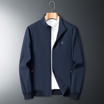 步森高品质春秋季男士外套2023新款中年夹克男立领商务休闲秋装茄克衫