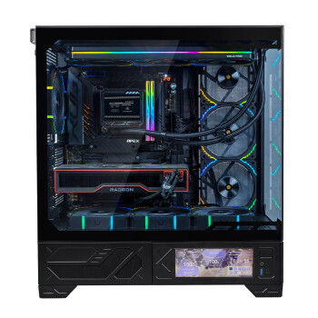 瓦尔基里（VALKYRIE）VK03 BLACK 黑色 ATX 游戏电脑台式机箱 支持360水冷 6.2吋触摸屏 270°海景房