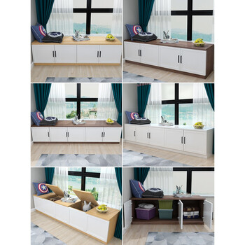 飘窗柜落地柜飘窗柜地柜组合收纳柜子可坐落地窗台柜矮柜卧室置物柜储