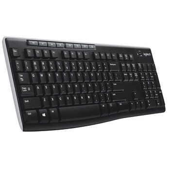 罗技（Logitech）K270【企业级】无线办公键盘  笔记本电脑键盘 薄膜全尺寸数字键盘带优联接收器 黑色【团单优惠】