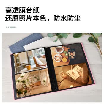 Nakabayashi仲林NCL布艺相册本6寸7寸插页式收纳册家庭影集纪念册 48张7寸/横版/粉色