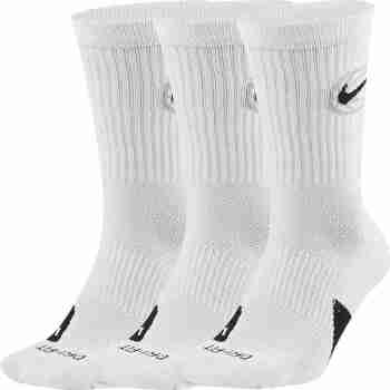 耐克（NIKE） 篮球袜男女袜2025春季新款高筒运动袜吸汗透气休闲袜舒适棉袜子 DA2123-100/三双/白色/新 S（22-24cm）34-38码