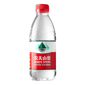 农夫山泉饮用水 饮用天然水普通装380ml*24瓶 整箱装塑膜包装随机