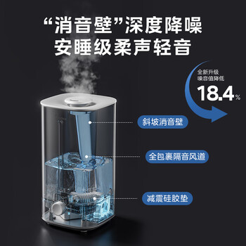 美的（Midea）空气增湿加湿器超大雾量便携家用母婴专用卧室静音除菌桌面小型空调风扇伴侣女生礼物40S