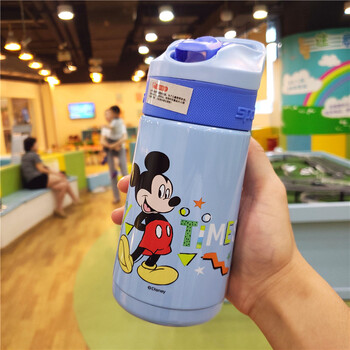 运动水杯吸管新款鸭嘴保温杯带吸管卡通儿童水杯户外运动水壶6134