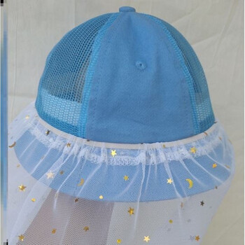 防蚊帽宝宝面纱帽子夏季薄款防柳絮防虫遮脸帽小孩可拆遮阳儿童面纱