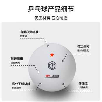 京东京造 乒乓球一星8只装训练比赛乒乓球1星ABS新材料 白色40+