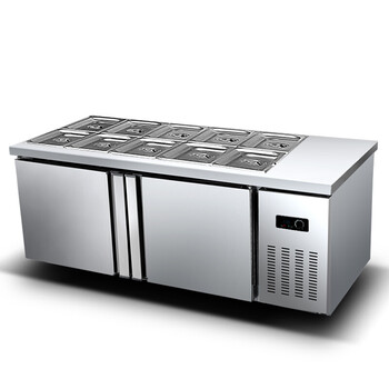 乐创(lecon) 开槽沙拉台冷藏柜保鲜柜冷冻柜点菜柜保鲜工作台操作台