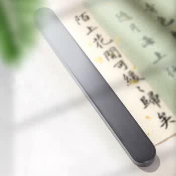 梅林笔庄琉璃镇尺镇纸书法国画镇纸毛笔压纸石压书压条笔搁笔托中国风水晶玻璃摆件文房四宝黑白渐变色单支