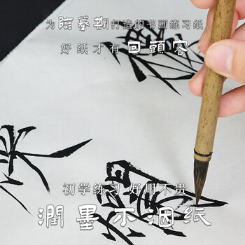 一得阁书画练习纸半生半熟初学者毛笔字练习用纸文房四宝笔墨纸砚书画练习专用纸四尺三开半熟/100张