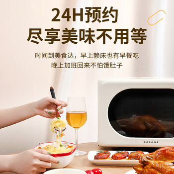 格兰仕（Galanz）复古微波炉 家用小型20L迷你 奶油风百搭复古 易清洁大平板 自动菜单 KAW0-SF2