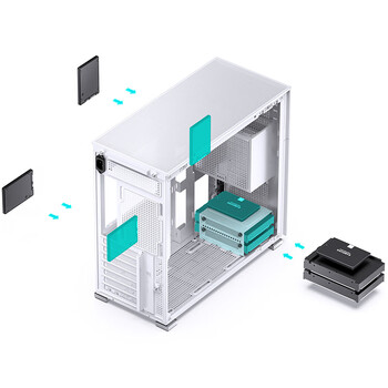 乔思伯（JONSBO）松果D41 MESH版白色 ATX机箱（双360冷排/ATX电源/Type-c Gen2 10Gbps+/垂直风道/长显卡）