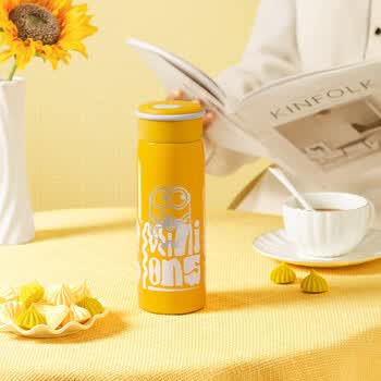 小黄人（DESPICABLE ME MINION MADE）不锈钢直身杯可爱便携保温杯 快乐拎拎杯380mL MN-KLB35