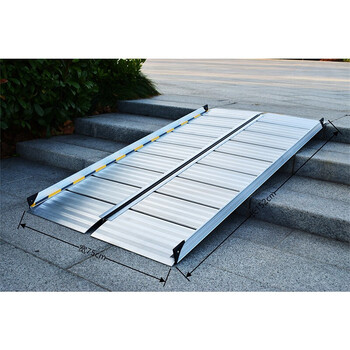 无障碍移动坡道轮椅上下楼梯台阶残疾人折叠便携斜坡板 152*75cm_左右