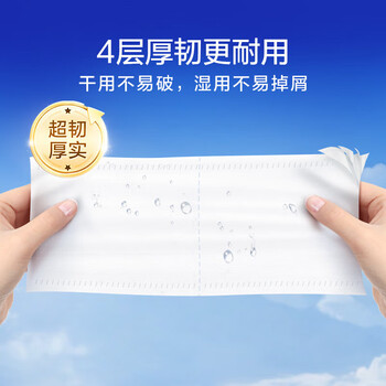 维达（Vinda）蓝色经典有芯卷纸4层200g提装 家用卷筒厕所专用卫生纸 4提共40卷