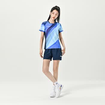 李宁（LI-NING）乒乓球服羽毛球服短袖透气国家队大赛服同款男女训练比赛服 S 