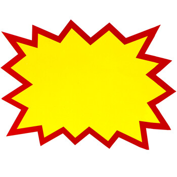 【全网低价】信发 TRNFA 空白款 100张大号爆炸贴标价签/展示架打折牌 POP空白广告纸商品价格牌