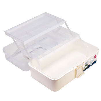 得力（deli）中号多功能便携学生美术工具箱学生画笔水彩颜料收纳箱绘画画手提箱68302