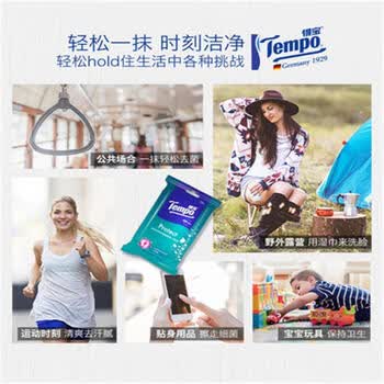得宝 卫生湿巾12片*10包 清爽不沾手 温和无刺激 随身便携 T3002