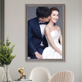 2021新款照片冲印加相框现代创意实木婚纱照相框挂墙洗照片打印冲印加