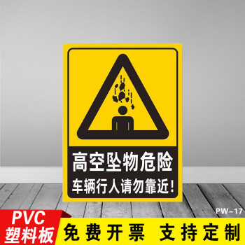 墜物警告請勿停留拋物危險注意安全標誌牌嚴禁高空拋物標識牌提示牌