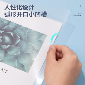 得力5538 A4水滴型抽杆文件夹背宽6mm透明塑料简历拉杆夹学生用资料报告夹 10只装（白色）