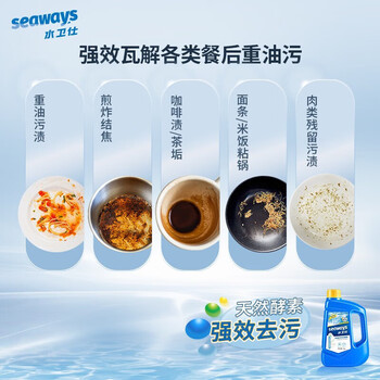 水卫仕（seaways）洗碗机专用洗涤粉1kg 抑菌强力清洁 去除美食油污 
