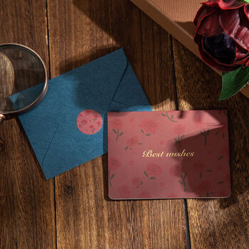 狮洛德 母亲节复古贺卡6张表白生日祝福卡毕业礼物装饰卡邀请留言卡片礼物装饰碎花系列带信封