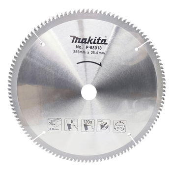 牧田（MAKITA）铝合金锯片切割片铝材用10寸锯片切割机255mm120齿 P-68018