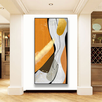 晶瓷画北欧轻奢壁画现代简约墙画挂画 《抽象几何》玄关晶瓷画10946