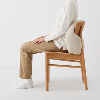 MUJI可当成腰垫使用的柔软靠垫 午睡枕椅子靠垫靠背床头靠垫 浅米色