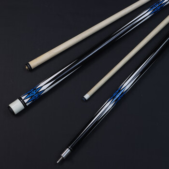施奥德台球杆 中式八球杆黑八美式中大头杆九球杆1/2双节杆 蓝款13mm