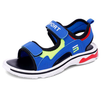 吉米猴男童凉鞋2021新款夏季中大童防滑宝宝鞋女童鞋儿童沙滩鞋蓝色