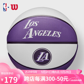 威尔胜（Wilson）NBA76周年纪念球湖人队徽篮球7号橡胶材质WZ4016514