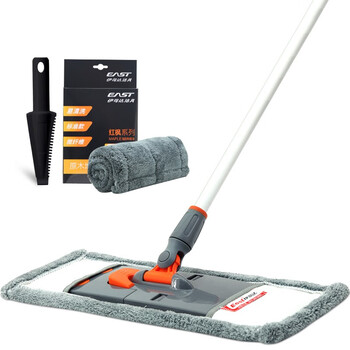 伊司达平板拖把45cm铝合金杆1.29cm共2布家用平地拖吸水可夹布拖布墩布 伊司达平板拖把45cm铝合金杆1.29cm共2布家用平地拖吸水可夹布拖布墩布