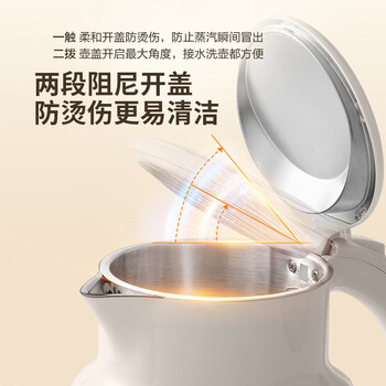苏泊尔（SUPOR）电热水壶 316L不锈钢家用烧水壶热水壶 2L大容量热水瓶 双层保温防烫热水壶 高颜值水壶SW-20S86A