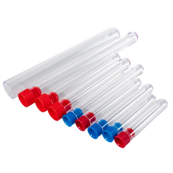 弋科仪（YIKEYI）一次性塑料放免试管硬质塑料试管带塞PS圆底透明样品管20*150mm 20支（带塞子）
