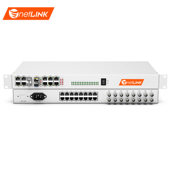 netLINK综合业务光端机 8路E1+8路电话+8路磁石+2路千兆+4路百兆物理隔离一对HTB-8E1-8P8C2GE4FEV-20KM