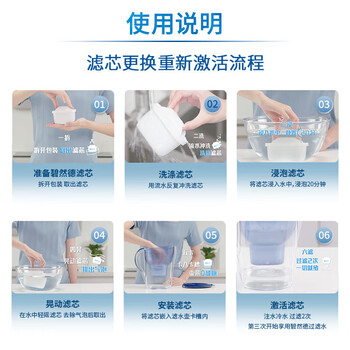 碧然德 滤水壶滤芯 Maxtra+6枚装【德国品质】多效过滤净水器 除氯去水垢 天然安全材质