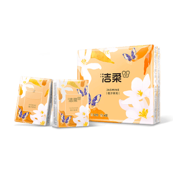 洁柔手帕纸橙汐茉莉4层7片*12包纸巾小包便携装新老品交替发货 高级香