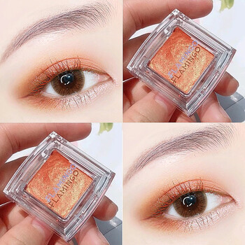 火烈鸟单色眼影偏光亮闪片珠光大地高光女学生自然提升气色不易晕染g